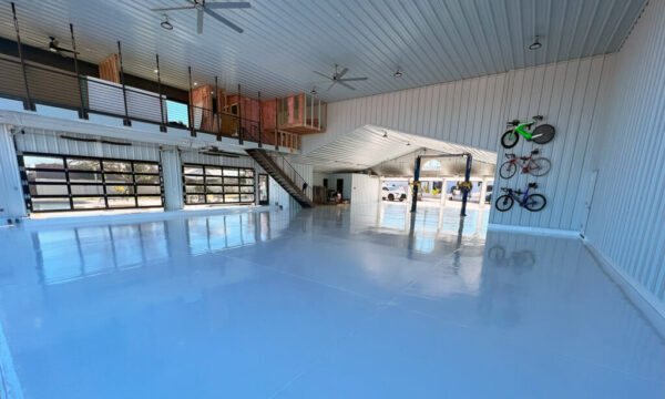Airplane Hangar White Polyaspartic Floor Coating